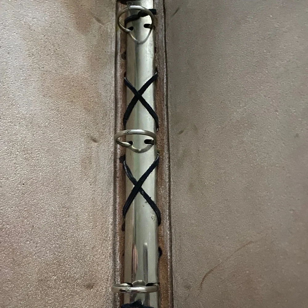 Vintage Real Leather Hand Tooled Binder